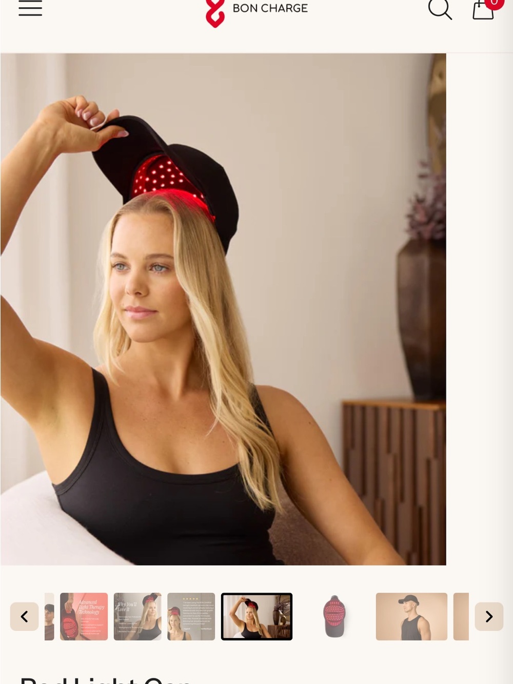 Bon Charge Red Light Cap rechargeable hair growth system for daily easy use!
